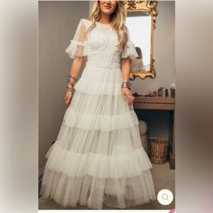 IVY CITY WHIMSICAL DRESS IN WHITE